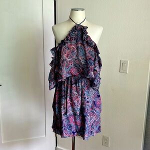 Ruffle paisley silk dress. Excellent mint condition !